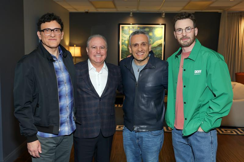 Anthony Russo, Alan Bergman, Joe Russo, and Chris Evans at CinemaCon.