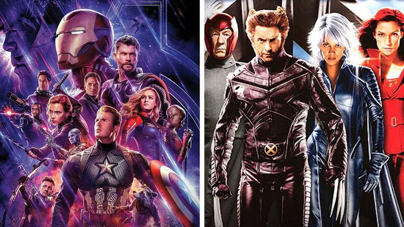 The Avengers: Endgame poster and original X-Men poster.