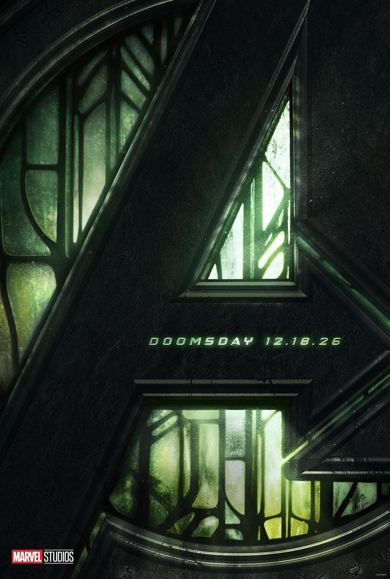 Avengers logo in Doomsday promo image.