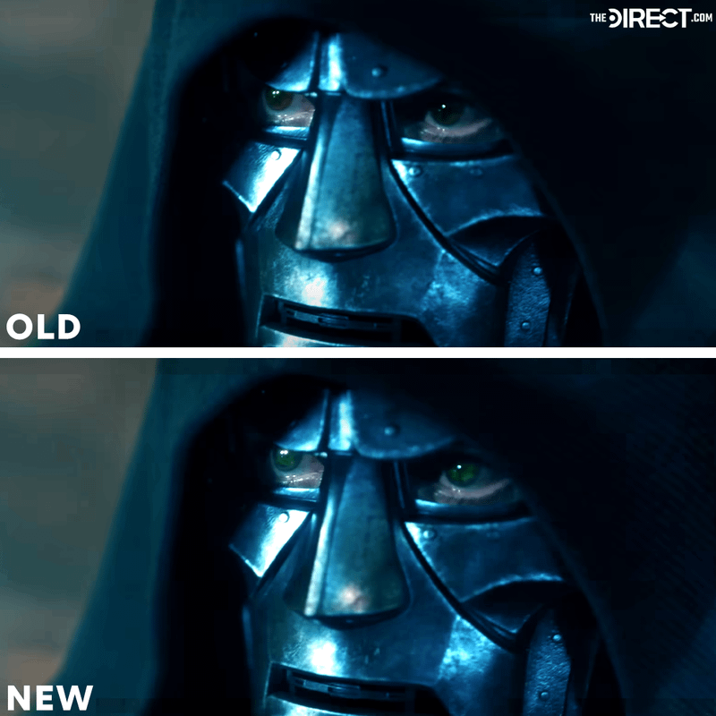 Doctor Doom with brown and green eyes in 'Avengers: Doomsday.'