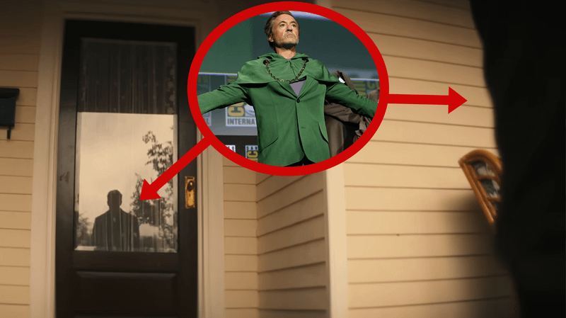 house from Avengers: Doomsday trailer with Robert Downey Jr. as Doctor Doom