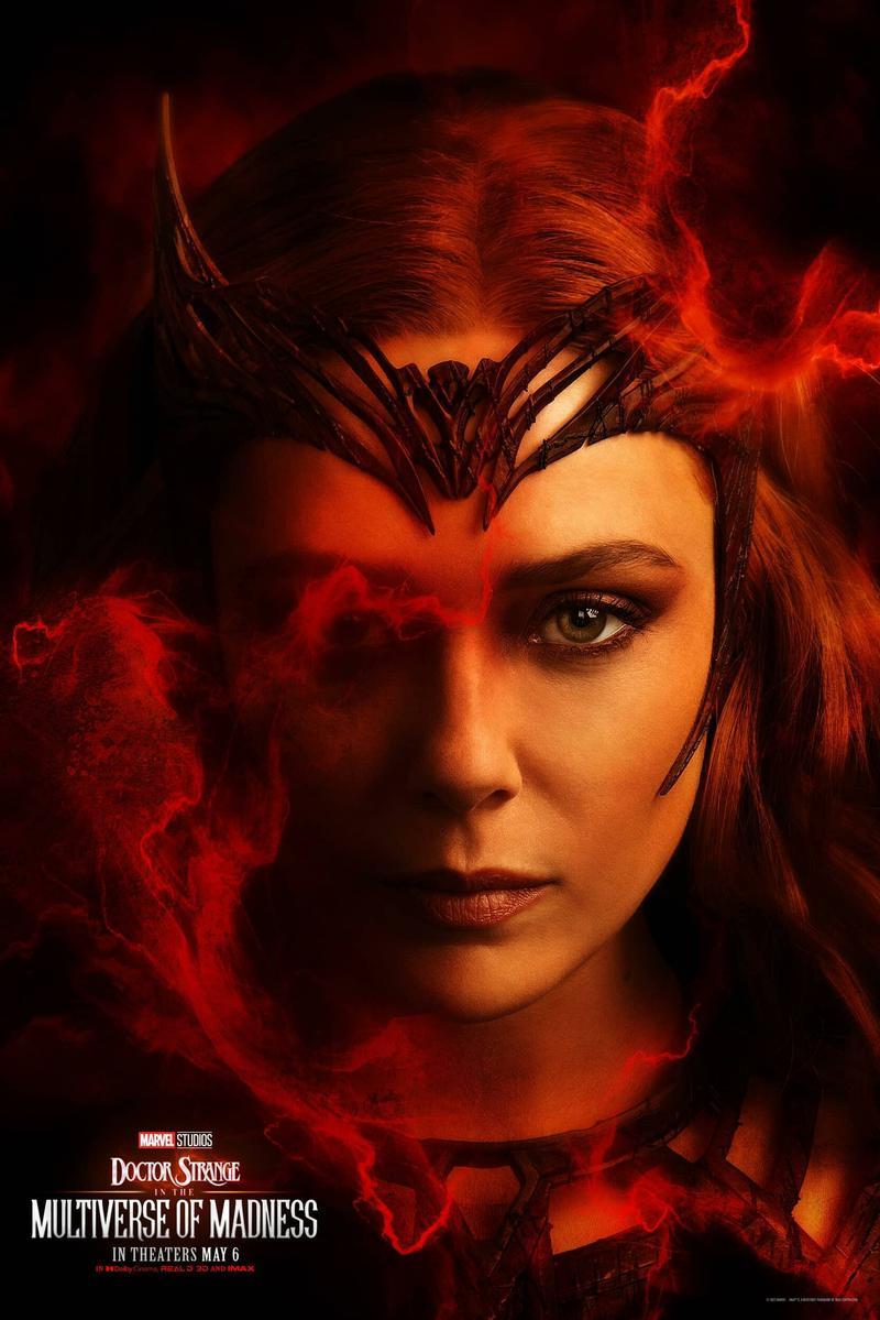 Elizabeth Olsen as Wanda Maximoff/Scarlet Witch in 'Doctor Strange in the Multiverse of Madness' poster.