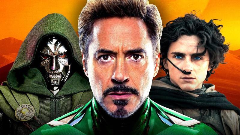 Robert Downey Jr. as Doctor Doom, Avengers Doomsday, Timothée Chalamet Paul Atreides, Dune.
