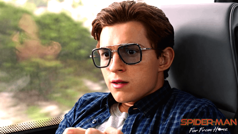 Peter Parker wearing the EDITH glasses in Spider-Man: Far From Home.