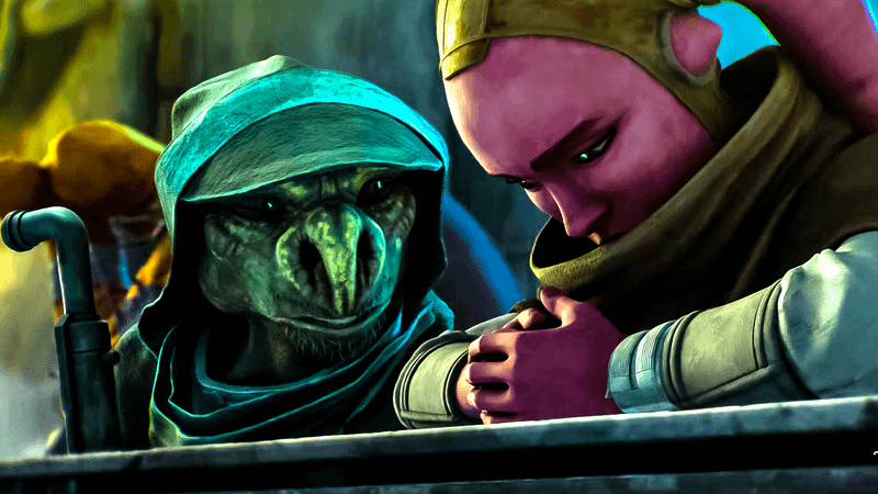 Master Eeko Dio Daki and Togruta alien in 'Maul: Shadow Lord.'