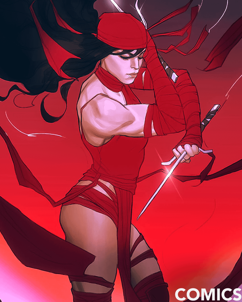 Elektra's comic book costume from Marvel Comics.