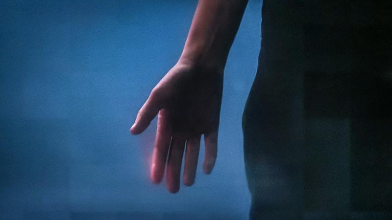 Eleven's hand in Stranger Things