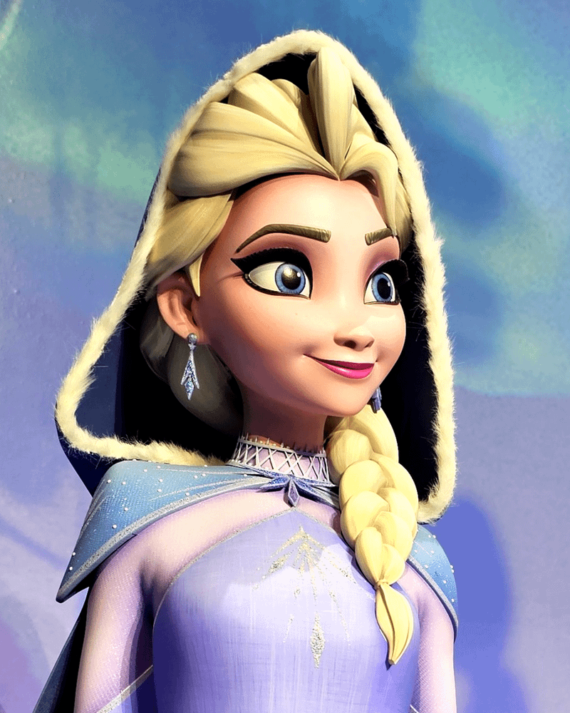 The Elsa animatronic at D23.