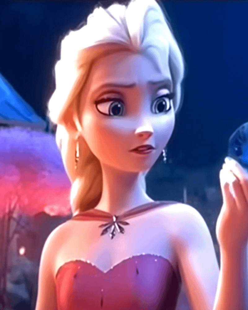 Elsa with her hair braided in Frozen 3.