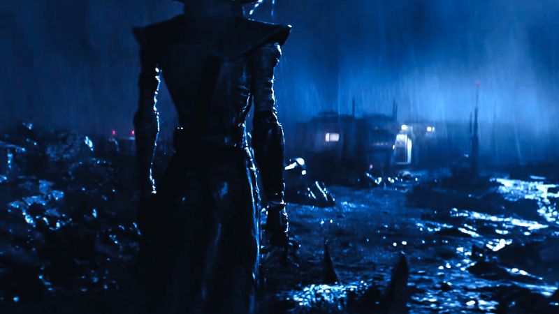 Embo approaching a hut in The Mandalorian & Grogu trailer.