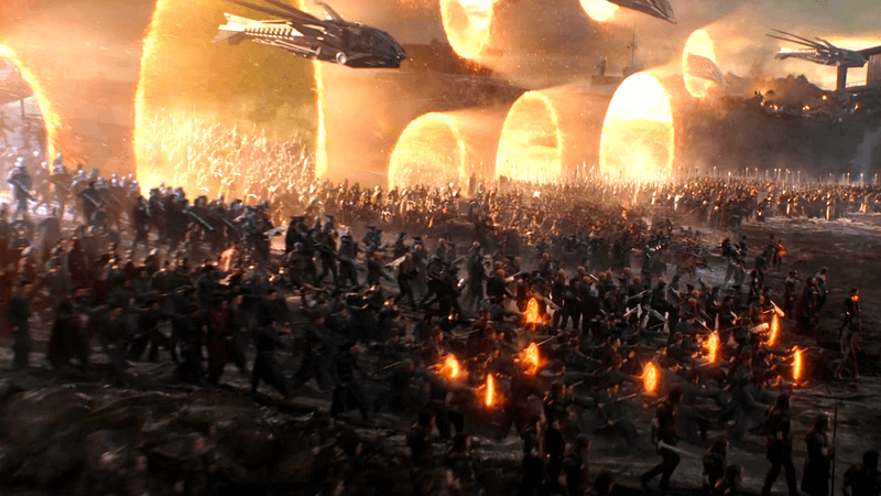 Hundreds of characters entering through portals in Avengers: Endgame