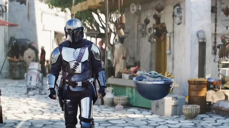 Din Djarin and Grogu in The Mandalorian