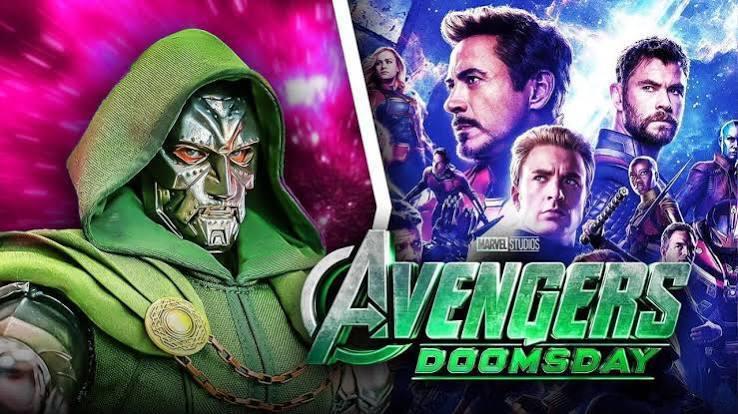 Doctor Doom alongside characters from Avengers: Endgame.