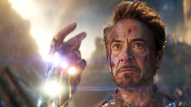 Robert Downey Jr. as Iron Man with the Infinity Stones in 'Avengers: Endgame.'