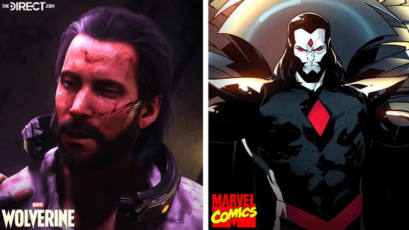 Troy Baker as Mister Sinister in Marvel's Wolverine vs Mister Sinister in Marvel Comics.