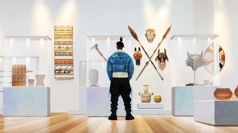 Killmonger standing in front of a museum display in Eyes of Wakanda