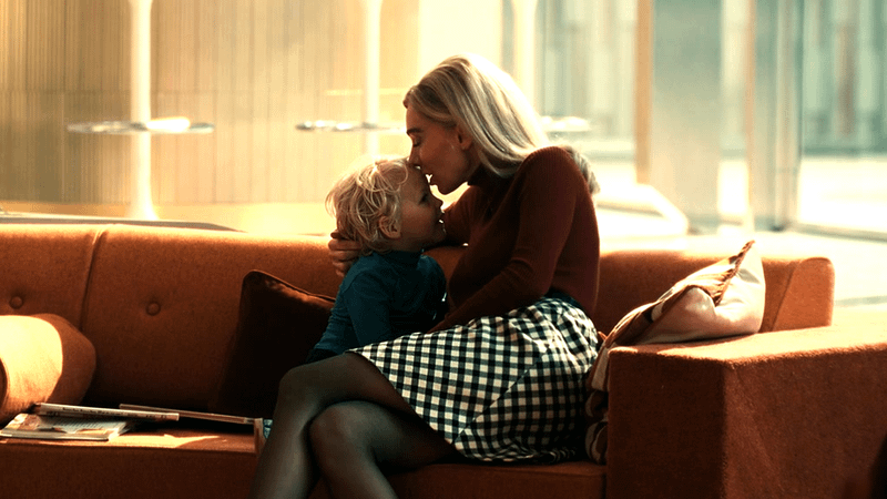 Sue Storm and her son Franklin Richards in embrace.