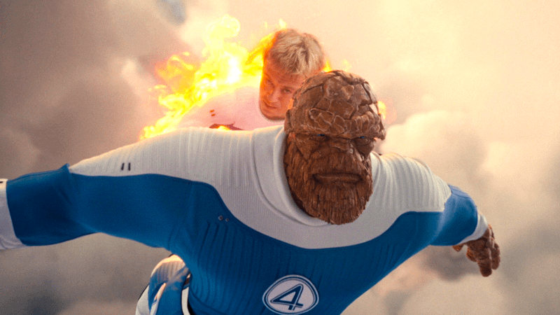 Johnny Storm and The Thing in The Fantastic Four