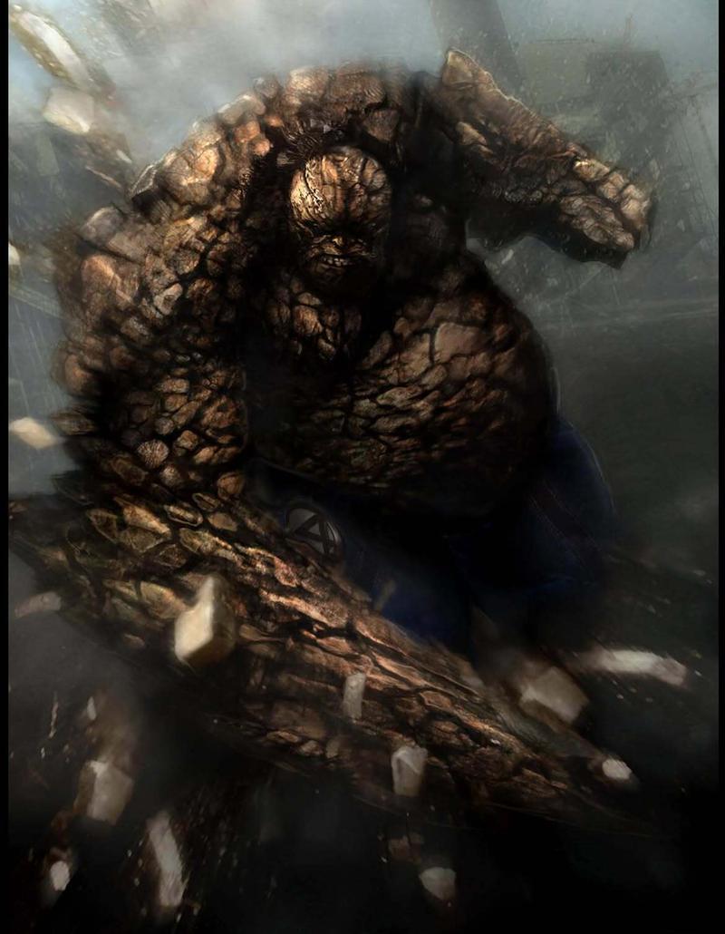 Massive Thing charging in Fantastic Four 3 concept art.