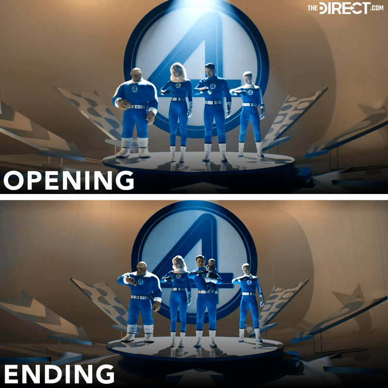 The Fantastic Four getting an alarm at the beginning and end of the film.