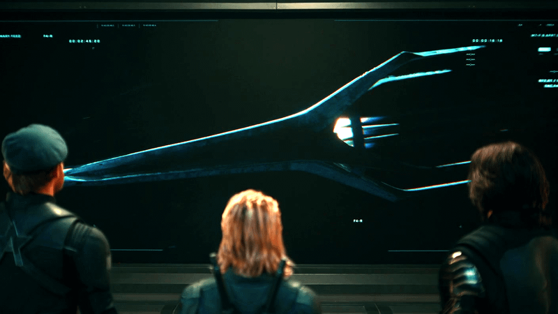 The New Avengers looking at the Fantastic Four ship in Thunderbolts* post-credits scene. 