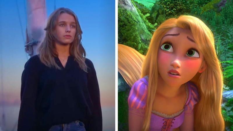 Teagan Croft and Rapunzel from Tangled.