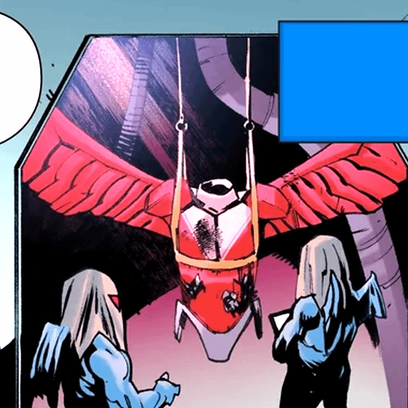 Close-up on the Falcon suit from Ultimate Universe: One Year