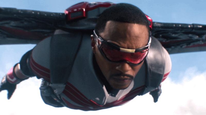 Sam Wilson as the Falcon in the MCU.