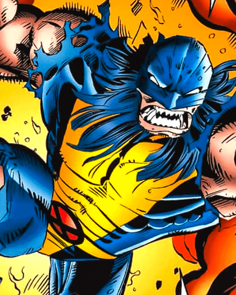 Feral Wolverine in Marvel Comics fighting.
