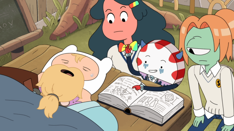 Finn and Simon Petrikov's students in Fionna and Cake Season 2, Episode 2