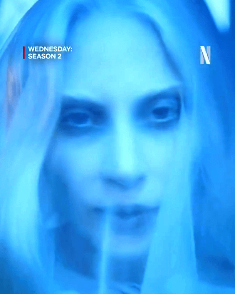 Lady Gaga in ad for Wednesday Season 2