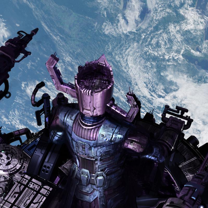 Galactus looking down at Earth
