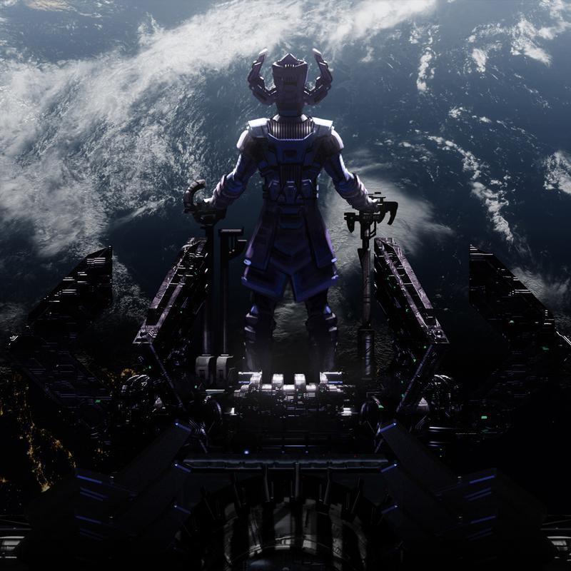 Galactus looking at Earth from his ship