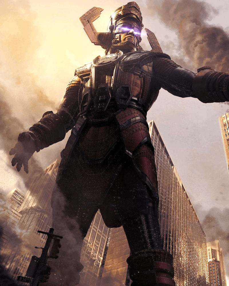 Galactus standing in a cityscape in Fantastic Four: First Steps