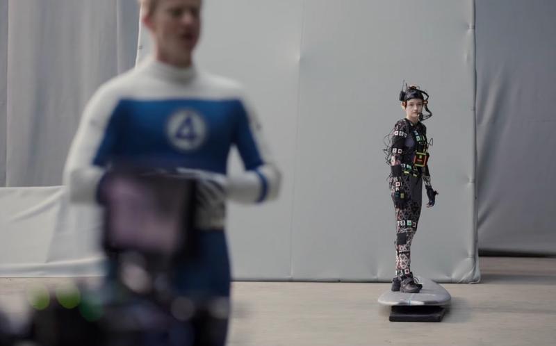 The Fantastic Four Silver Surfer, Julia Garner mo-cap with Joseph Quinn.