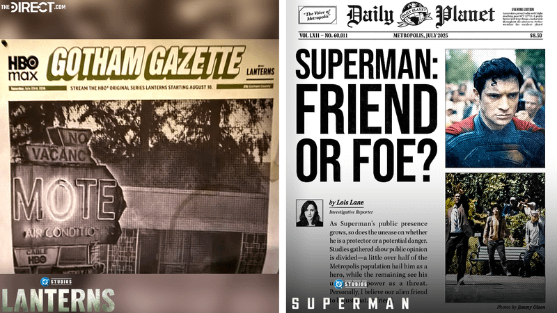 The Gotham Gazette alongside the Daily Planet news paper.