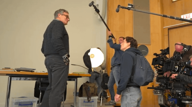 Mark Ruffalo and Tom Holland filming as Bruce Banner and Peter Parker in 'Spider-Man: Brand New Day.'
