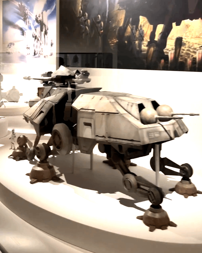 model of All Terrain Tactical Enforcer from 'Star Wars: Episode V — The Empire Strikes Back.'