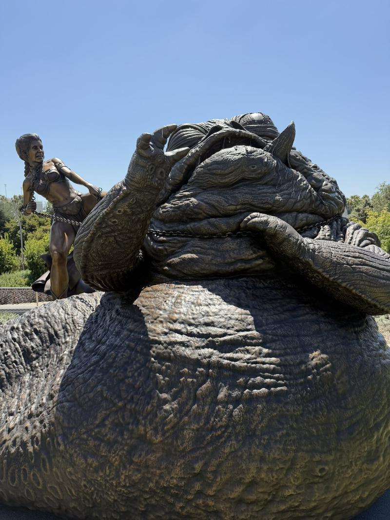 statue of Leia Organa choking Jabba the Hutt from 'Star Wars: Episode VI — Return of the Jedi.