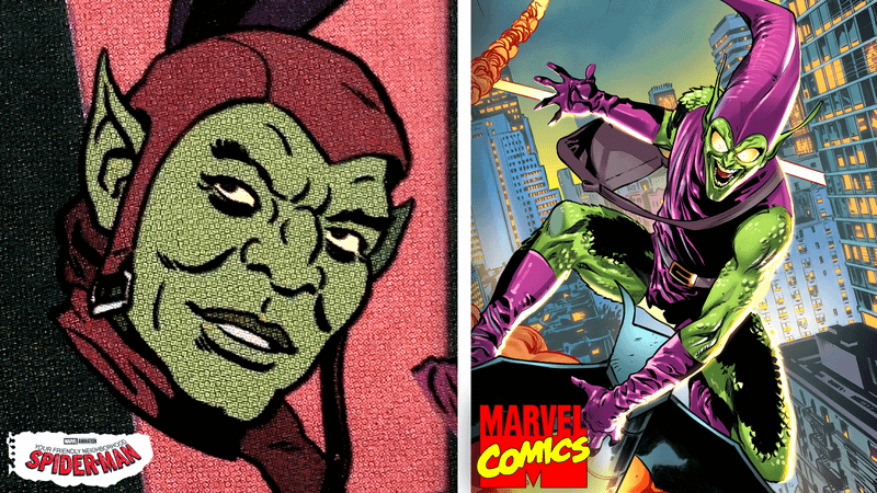 Green Goblin in Your Friendly Neighborhood Spider-Man alongside Green Goblin from Marvel Comics.