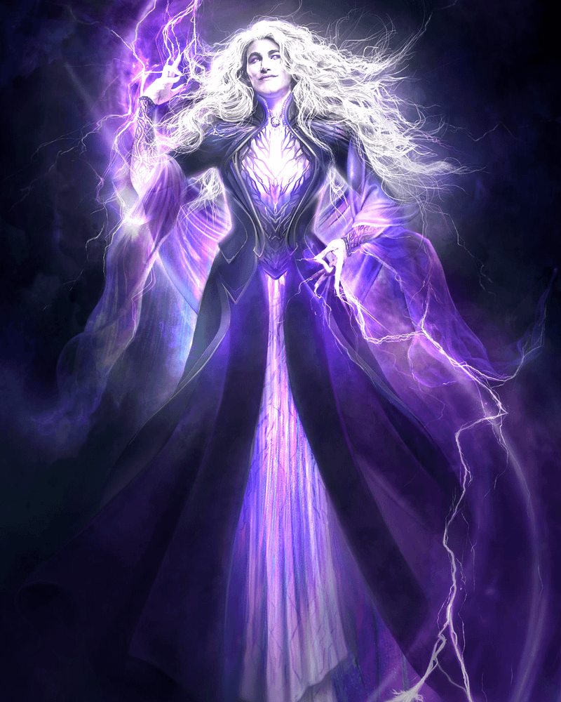 A concept art piece of Agatha Harkness with energy all over her in Agatha All Along