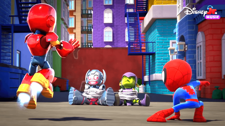 Iron Man, Ultron, Green Goblin, and Spider-Man in Spidey and Iron Man: Avengers Team-Up!