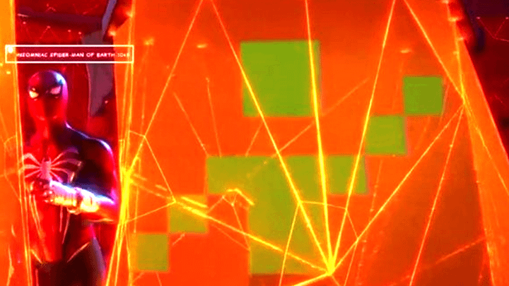Atari pixel Green Goblin in Across the Spider-Verse