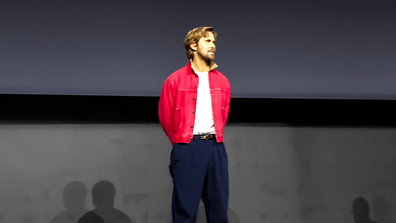 Ryan Gosling on stage at San Diego Comic Con for the announcement of Ghost Rider.