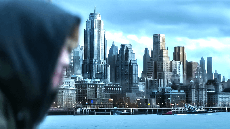 Matt Hagen wearing a hoodie inside Gotham.