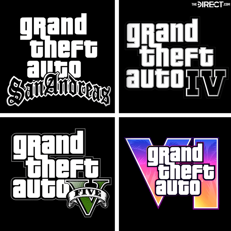 Grand Theft Auto logos compared to GTA 6 logo.