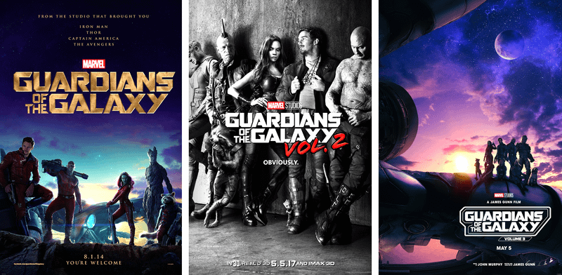 Guardians of the Galaxy posters.