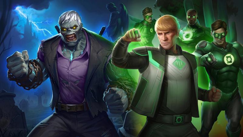 Guy Gardner alongside Hal Jordan, John Stewart, Kyle Rayner and Solomon Grundy.