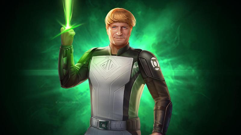 Guy Gardner using his power ring.