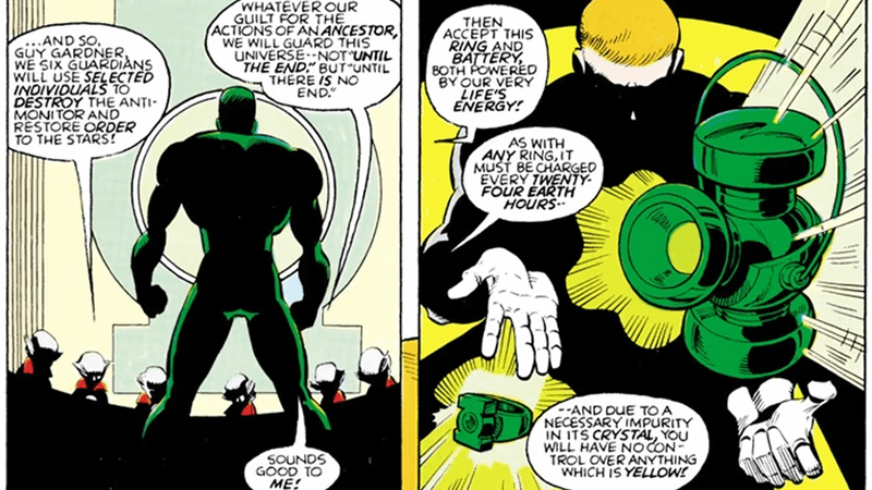 Guy Gardner becomes a Green Lantern.
